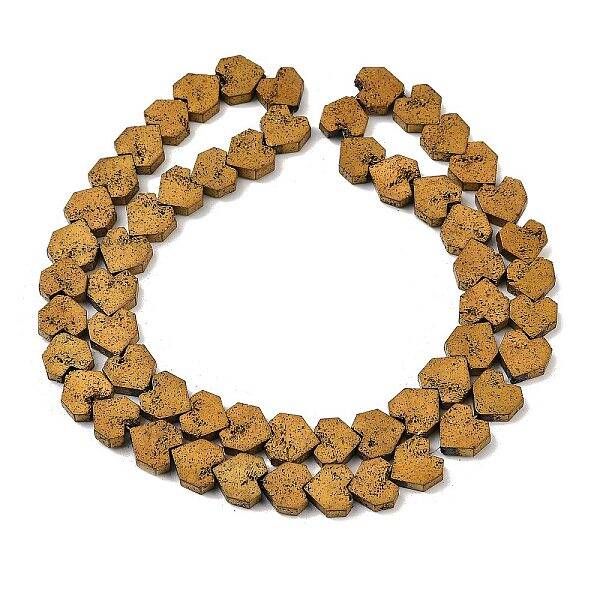Electroplated Natural Lava Rock Beads Strands