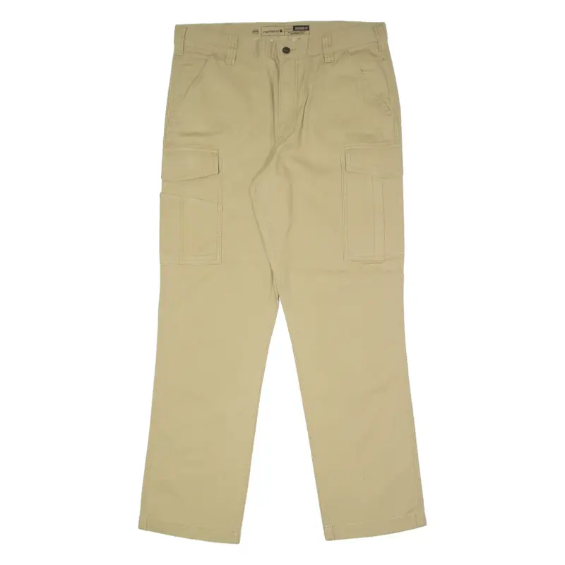 CARHARTT Cargo Workwear Mens Canvas Trousers Beige Relaxed Straight W36 L32