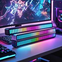 JOYTUTUS USB-powered Decorative Light RGB Voice-controlled Synchronous Rhythm Light Colorful Music Atmosphere Light Car Deskt...