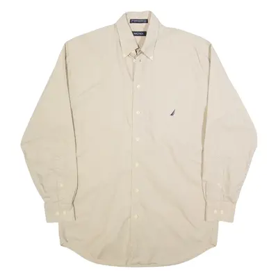WRANGLER Mens Plain Shirt Beige Long Sleeve S