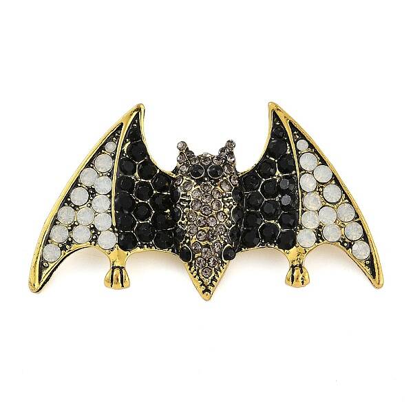 Bat Alloy Rhinestone Brooches