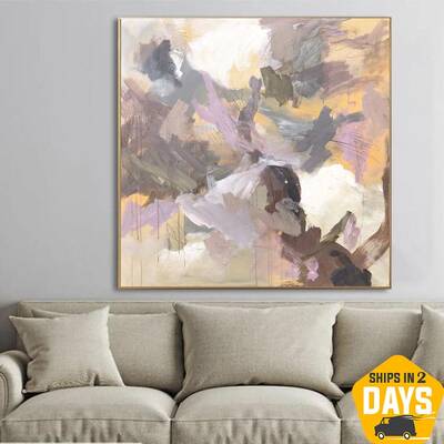 Original Soft Painting On Canvas Colorful Glow Texture Artwork Creative Expressionist Wall Art for Living Room Decor | SOFT G...