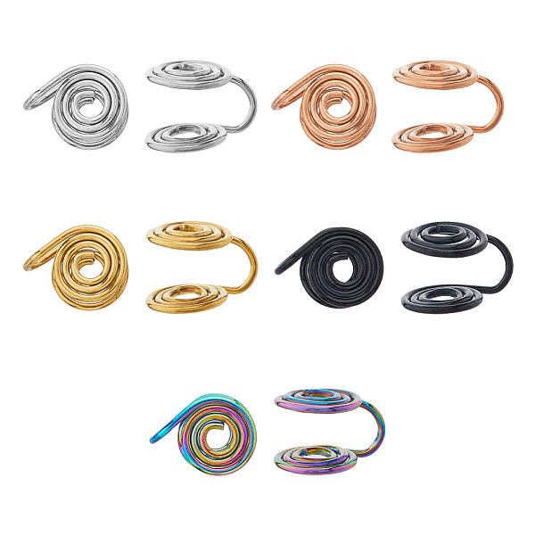 10Pcs 5 Colors Stainless Steel Cuff Earrings