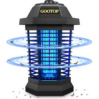 GOOTOP Outdoor Bug Zapper Electric, Fly Traps, Mosquito Killer, 3 Prong Plug, ABS Plastic Outer, Black (90-130V)