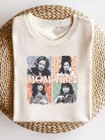 【Plus Size】 Mom Vibes Print Round Neck Tee, Fashion Casual Crew Neck Short Sleeve T-shirt for Daily Outdoor Wear, Women P...