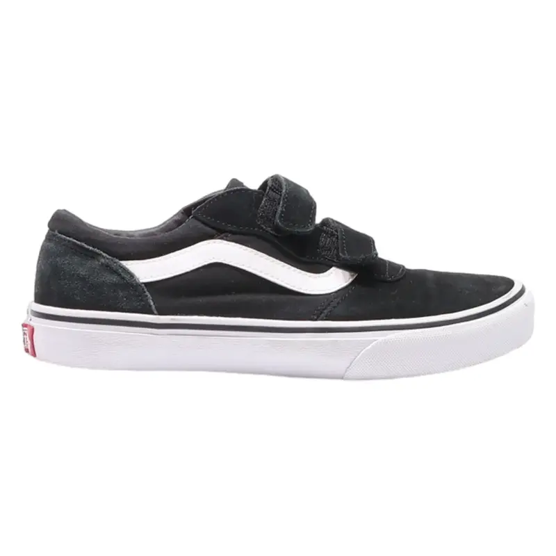 VANS Low Top Trainers Black Canvas Boys UK 4