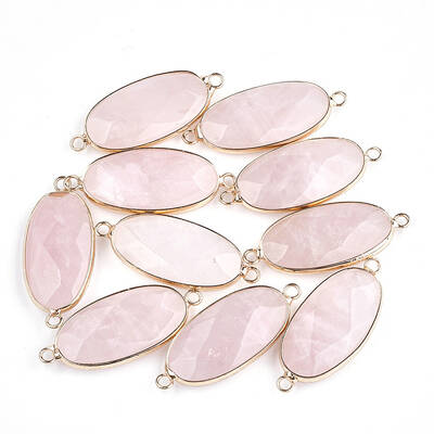 Natural Rose Quartz Links connectors