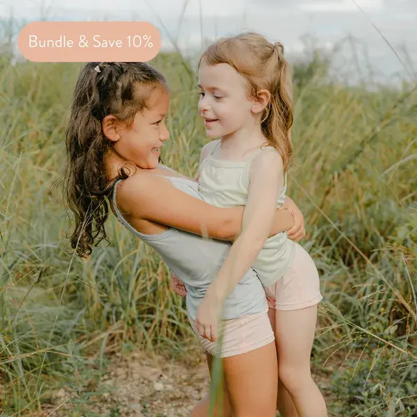 Girls' TENCEL™ Micro Modal Shorties - Set of 2 | Size: 6-7 Y / 120 | Color: Jamie - Pink/Cream