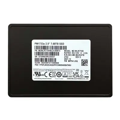 MZWLR7T6HBLA-00B7C Samson Enterprise PM1733a Series 7.68TB Triple-Level Cell PCI-Express 4.0 x4 NVMe Read-Intensive U.2 2.5-i...