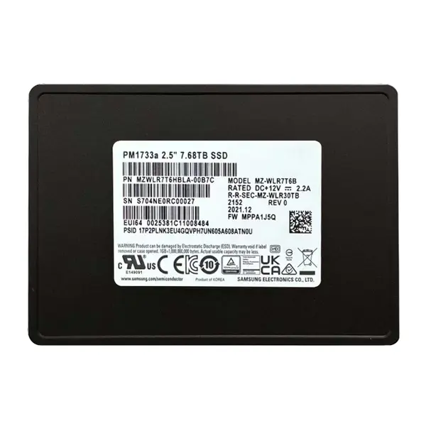 MZWLR7T6HBLA-00B7C Samson Enterprise PM1733a Series 7.68TB Triple-Level Cell PCI-Express 4.0 x4 NVMe Read-Intensive U.2 2.5-i...