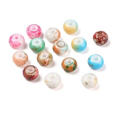 Opaque Spray Painted Glass Beads