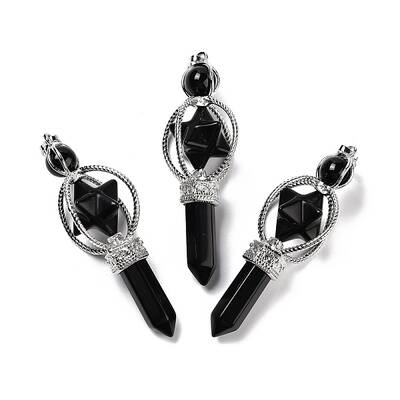 Natural Obsidian Big Pendants