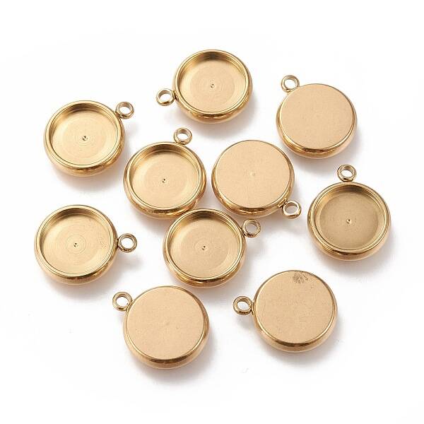 Ion Plating(IP) 304 Stainless Steel Pendant Cabochon Settings