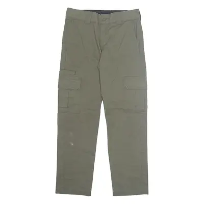 DICKIES Workwear Cargo Mens Trousers Green Slim Tapered W28 L30