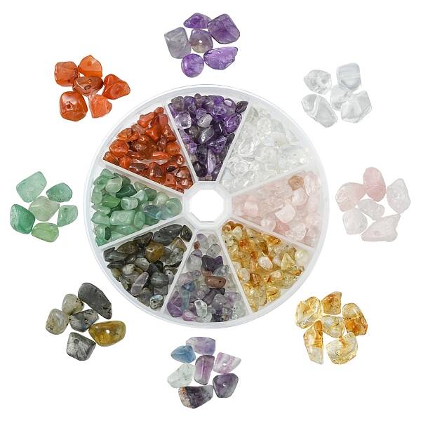 80G 8 Styles Natural & Synthetic Mixed Gemstone Chip Beads