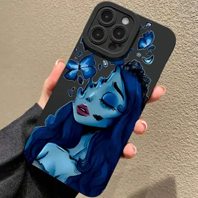 Blue Girl Pattern Phone Case, Decorative Phone Protector Cover, Phone Accessories Compatible with iPhone 11 12 13 14 15 16 Pr...