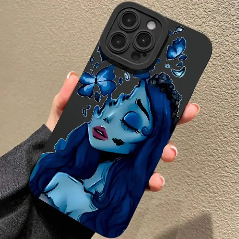 Blue Girl Pattern Phone Case, Decorative Phone Protector Cover, Phone Accessories Compatible with iPhone 11 12 13 14 15 16 Pr...