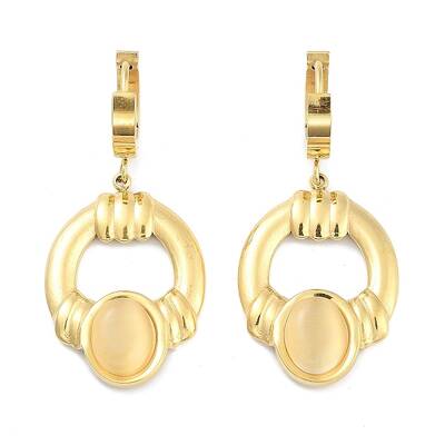 Ring 304 Stainless Steel Dangle Earrings