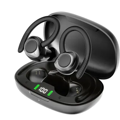 WHATOOK Wireless Earbuds Bluetooth 5.3 Headphones 24Hrs Playback Sports Ear Buds with Microphone Earhook Waterproof in Ear Ea...