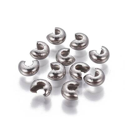 Tarnish Resistant 304 Stainless Steel Crimp Beads Covers