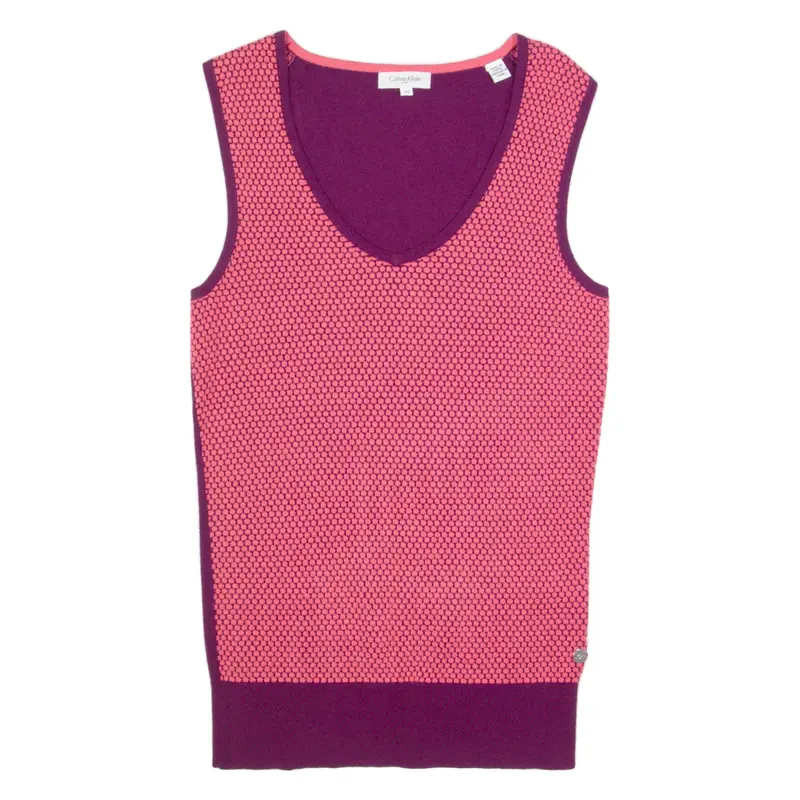 CALVIN KLEIN GOLF Womens Vest Pink V-Neck Sleeveless S