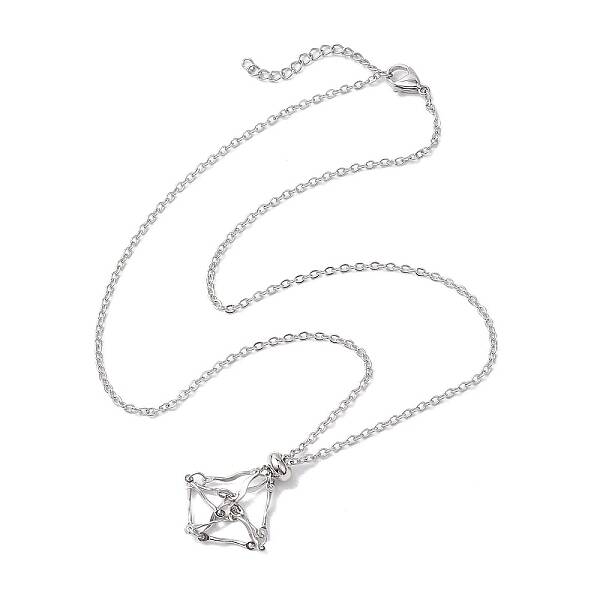 Non-Tarnish Stainless Steel Macrame Pouch Empty Stone Holder for Necklace Makings