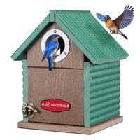 Kingsyard Recycled Plastic Bird House for Outdoors - Weatherproof Bluebird House with Air Vents & Predator Guard for Secure N...