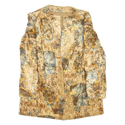 Womens Overcoat Coat Brown Floral M