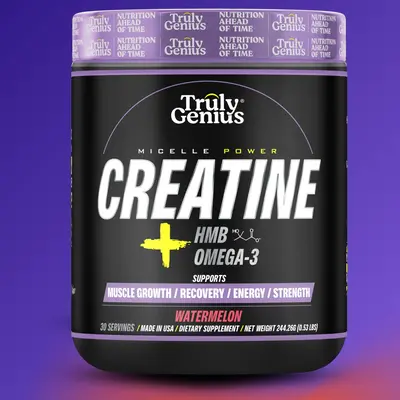 Truly Genius Creatine with Omega 3 & HMB Healthcare Fitness Muscle Supplement Protein Dietary Edible Nutrition for Enhanced A...