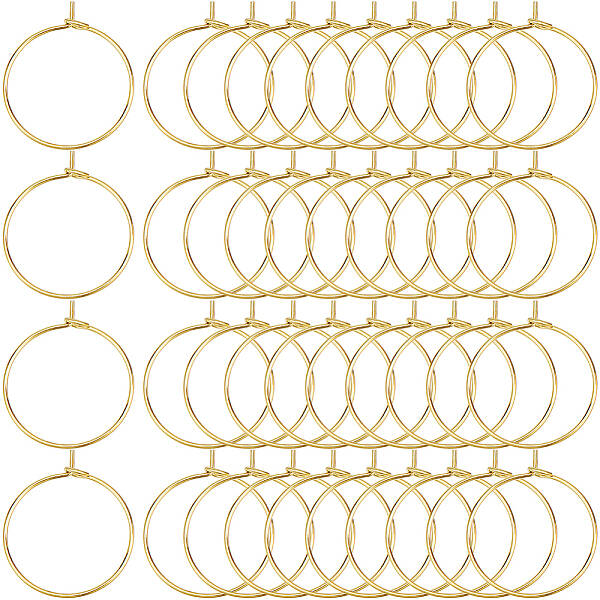 200Pcs Brass Wine Glass Charm Rings