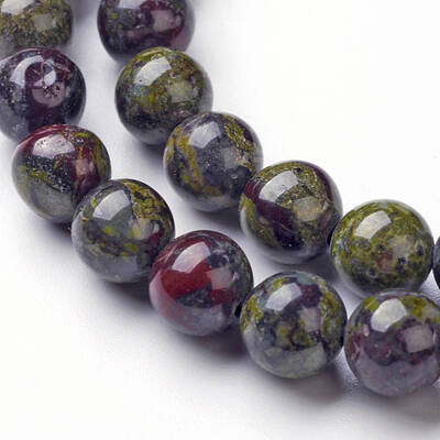 Natural Dragon Blood Jasper Bead Strands