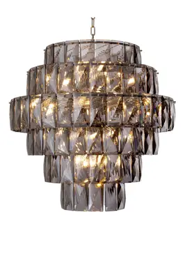 Nickel Smoked Glass Chandelier | Eichholtz Amazone L