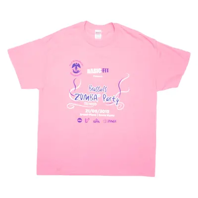GILDAN Brussels Zumba Party Mens T-Shirt Pink XL