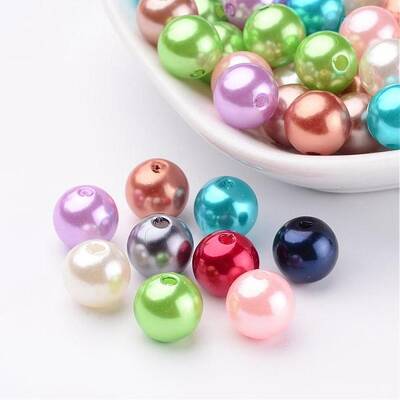 Colorful Round Acrylic Pearl Beads