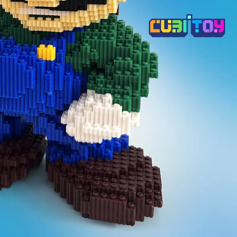 Cubi Cartoon Series Medium Plumber Bro (3,250 PCS), Micro 3D Building Block Model