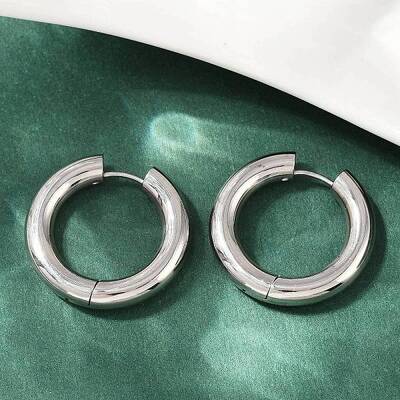 202 Stainless Steel Polishing Hoop Earrings