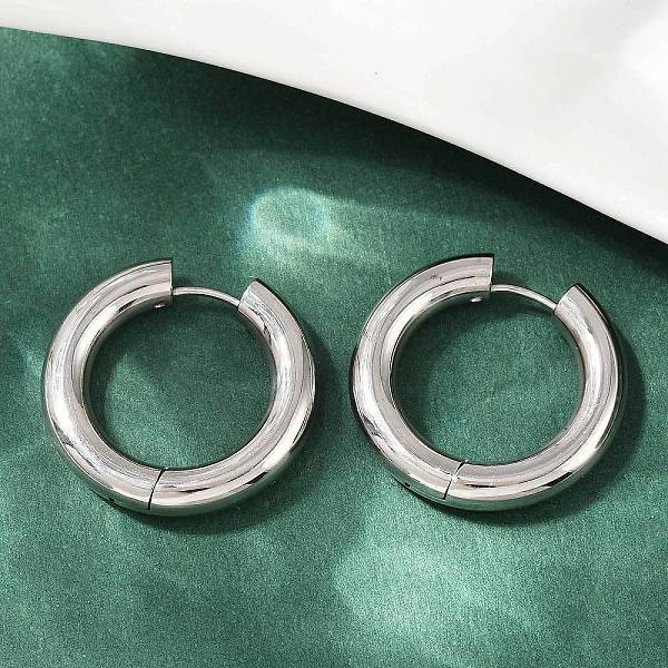 202 Stainless Steel Polishing Hoop Earrings