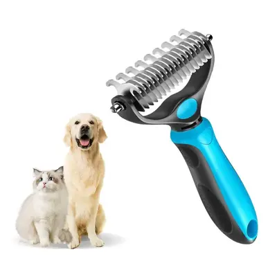 Double Sided Pet Grooming Brush, Professional Pet Hair Removal Comb with Ergonomic Handle, Dog & Cat Grooming Tool, Dog & Cat...