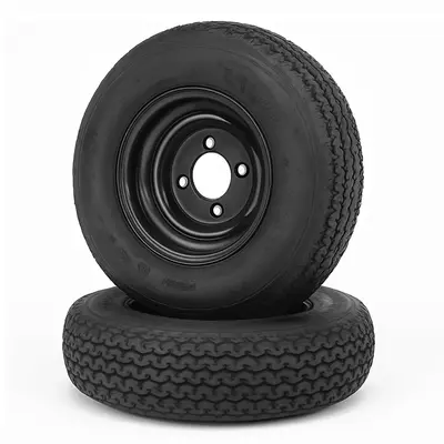 Garvee 4.80-8 Trailer Tires with Rims, 2 Pack, Load Range C 6PLY, 8x3.75 Black Wheels 4 Lug on 4, Max Load 590 LBS @ 60...