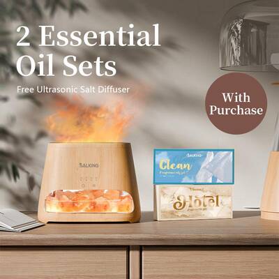 2-in-1 Himalayan Salt Lamp Diffuser, Cool Mist Humidifier, Aromatherapy & Himalayan Salt Therapy, Pure Himalayan Salt, U