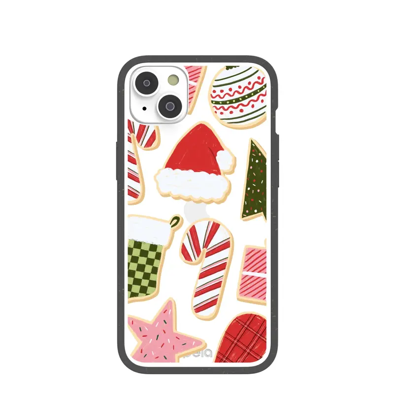 Clear Festive Cookies iPhone 14 Plus Case With Black Ridge