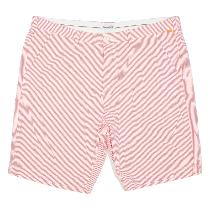 TIMBERLAND Mens Chino Shorts Red Striped XL W40