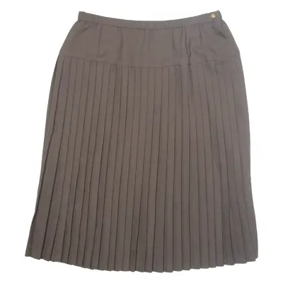 Womens Pleated Skirt Brown Midi M