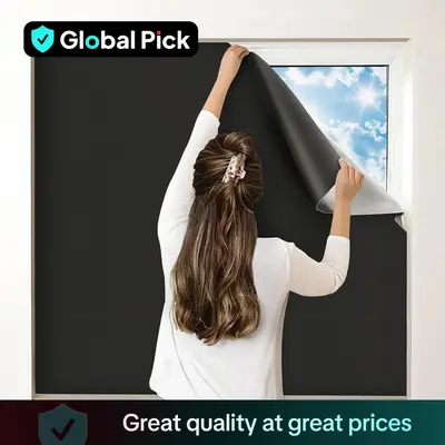 Portable DIY Blackout Curtain, 1 Count No Drill Window Shades with Stickers Glue, Halloween Decor Portable Blackout Window ...