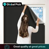 Portable DIY Blackout Curtain, 1 Count No Drill Window Shades with Stickers Glue, Halloween Decor Portable Blackout Heavy C...