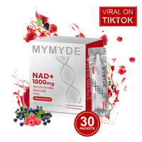 MYMYDE NR1000 - NAD+ Berry Flavor Drink Mix 30 Pack for Skin Aging Support Energy and Focus 100g No Sugar Added Vitamin Healt...