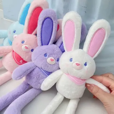 The Rabbit That Can Pull Its Ears, Plush Toy With Retractable Ears, Birthday Gift For Girls,Cute And Funny,Chinese