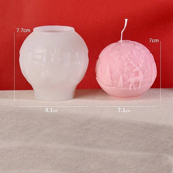 3D Christmas Ball DIY Silicone Candle Molds