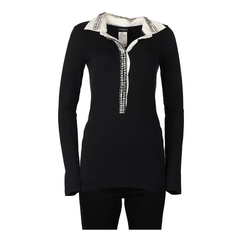 Richmond Long Sleeve Polo Shirt - Medium Black Cotton