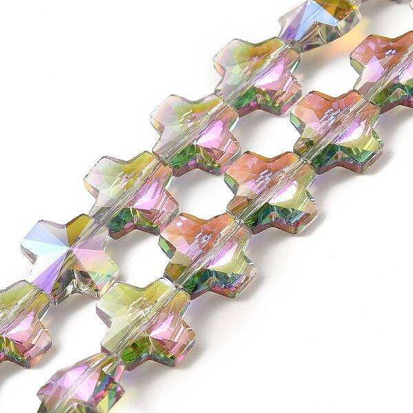 Transparent Electroplate Glass Beads Strands